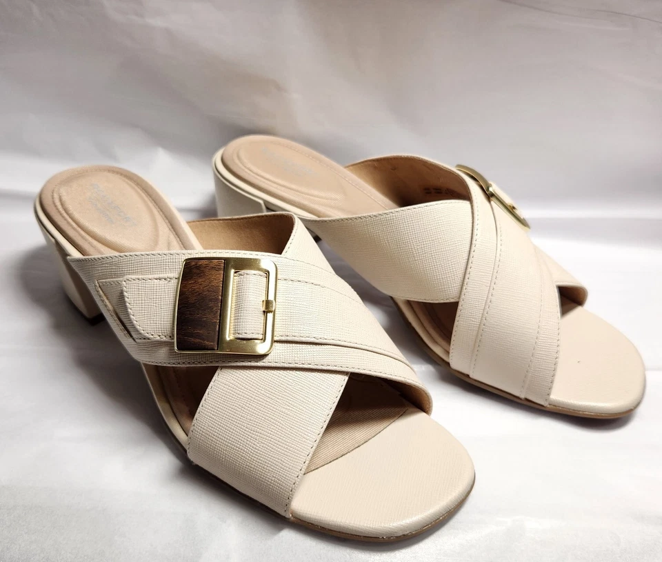 Sandalias Rockport Total Motion Alaina para mujer de cuero crema talla 8 nuevas Foto 3 de 4