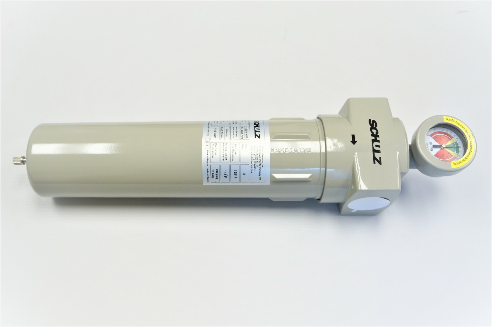 SCHULZ AIR DRYER PREFILTER 1 MICRON 11/2 (1.5) INCH 007.0254