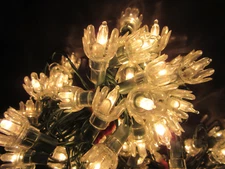 Christmas miniature String Lights 100 clear Tulip Flower Petal Reflector lot