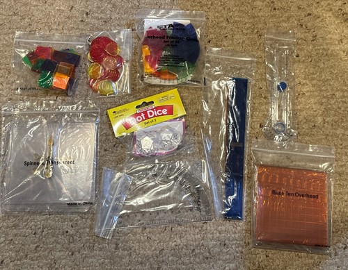 Teach Math Overhead Projector Manipulatives Fractions Compass Base 10 Shapes NEW - Picture 4 of 8