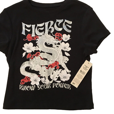 No Boundaries Women's Crop Top Medium Black Fierce Know Your Power Strong Women