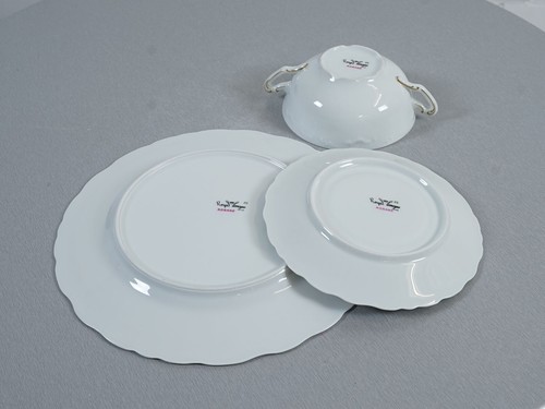Royal Limoges Rosane Speiseservice 23 teilig für 6 Personen Blumenranke 70er J. - Picture 5 of 12