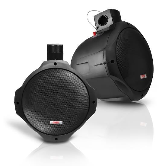 Pyle  Pair New 8'' 300 Watt Two-Way Black Wake Board Speaker