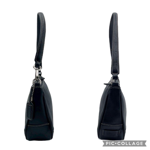 Vintage COACH 7785 Hamptons Demi Mini Shoulder Bag Black Leather Y2K Purse - Picture 4 of 10