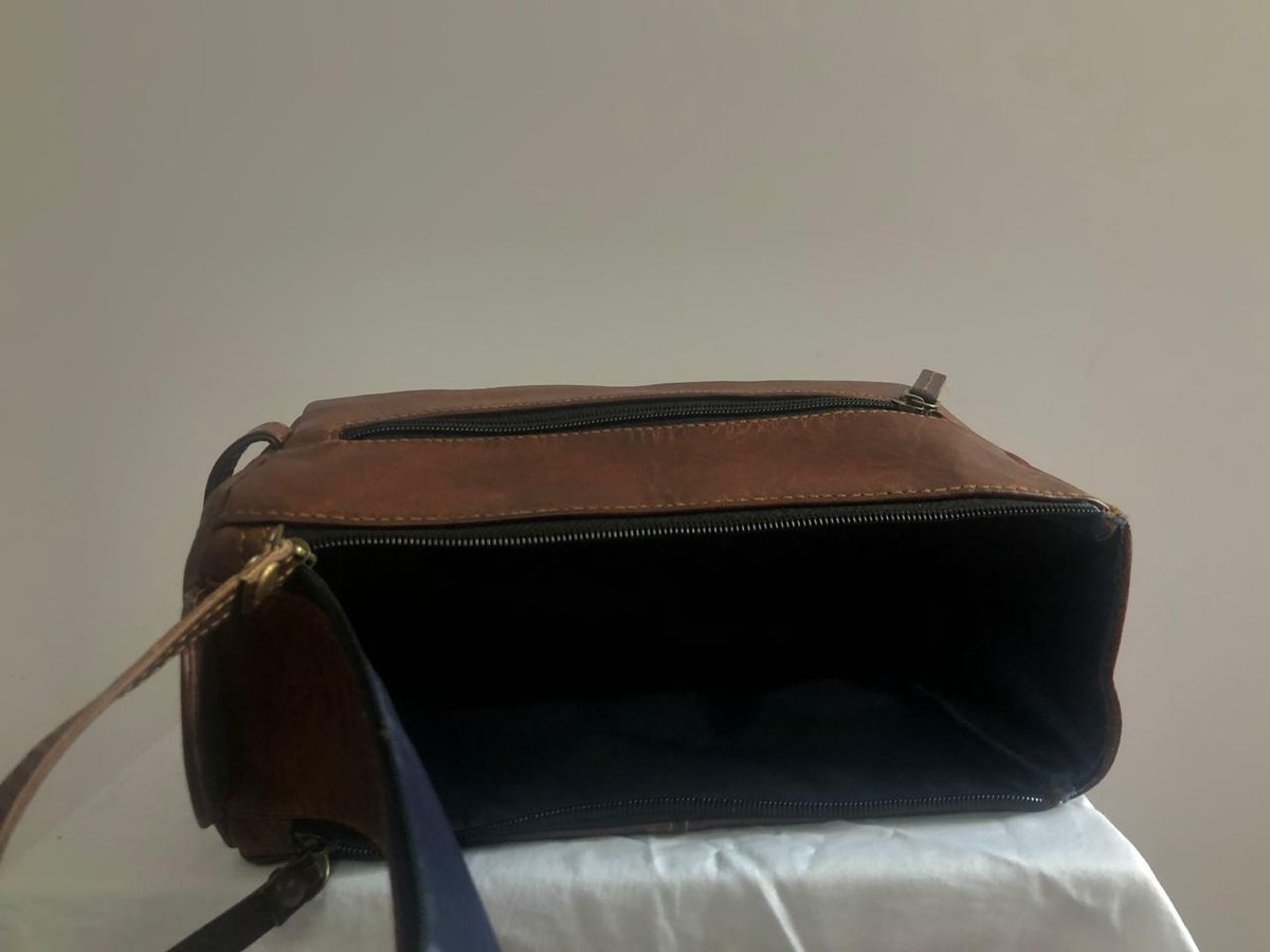 Trousse De Toilette Vintage En Cuir De Chèvre - Fait Main En Inde, écologique, Sans Produits Chimiques
