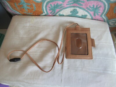 Fossil Id Holder   Leather with necklace