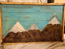 Woodcrafted Mountain Wall Plaque, rustic decor, cabin decor