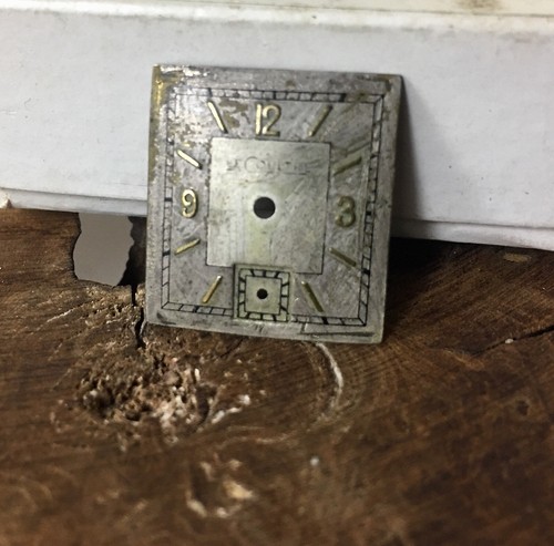 Vintage old Jaeger LeCoultre dial 18.8mm X 20.7mm yellow markers for refinishing - 第 2/4 張圖片