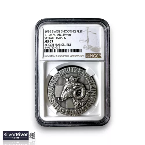 1956 Switzerland Silver Shooting Festival Medal (*Certified MS67 by NGC*)