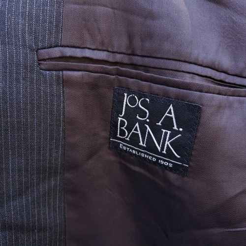 Jos A Bank Dark Gray Striped Mens 46L Blazer Suit Jacket Coat Wool Two Button - Picture 6 of 8