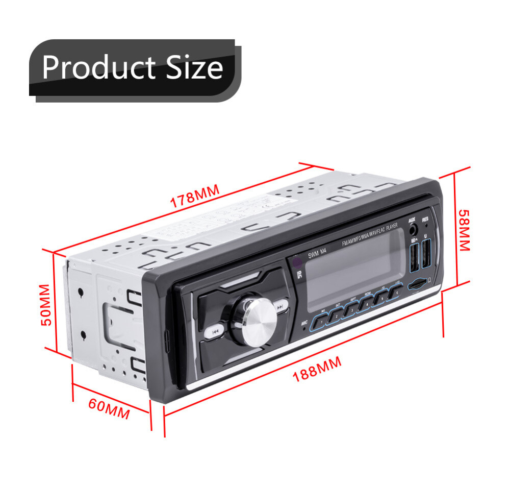 DAB+ Single 1DIN RDS AM FM Car Stereo Radio Bluetooth MP3 Player USB TF ...