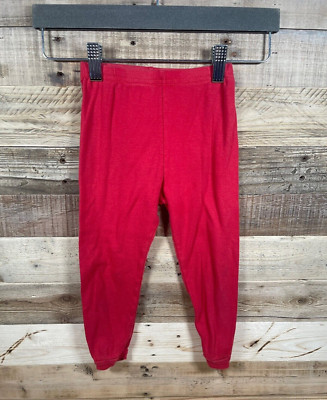 Red Girls (4T) Solid Leggings 100% Cotton Stretch Pants Toddler Comfort Bottoms