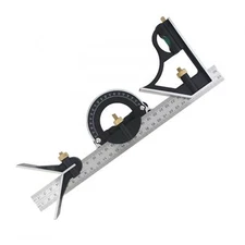 12" Combination Protractor Tri- Square Angle Ruler Machinist Measuring Tool Set