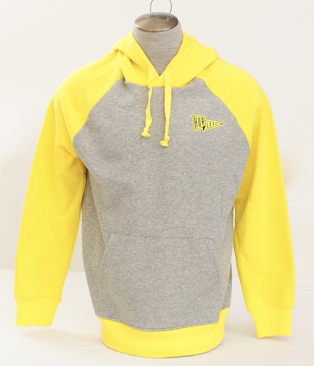 Hurley Yellow & Gray Hoodie Pullover Hooded Sweatshirt Men's NWT