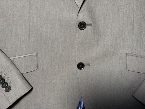 The Saville Row Company Mens Gray Two Button Blazer Jacket size 44R Brixton Suit - Picture 4 of 6