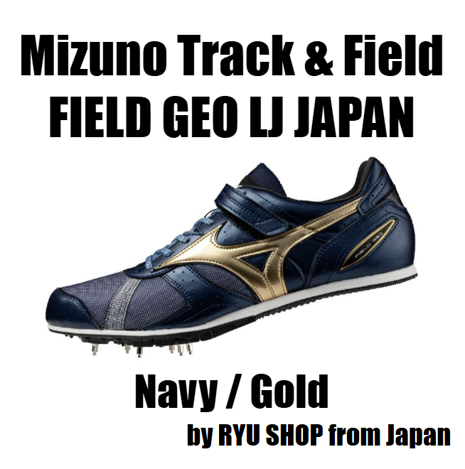 Mizuno Long Jump Shoes FIELD GEO LJ JAPAN U1GA254001 Navy / Gold