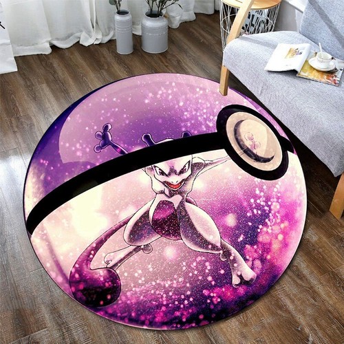 Cartoon Pikachu Round Carpet Bedroom Living Room Floor Rug Mats Doormat Decor - Bild 66 von 69