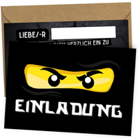 16Er Set Ninja Einladungskarten Kindergeburtstag MäDchen & Junge Geburtstag
