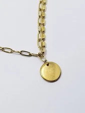 Slide Jewelry Gold Tone Layered Disc Pendant Necklace