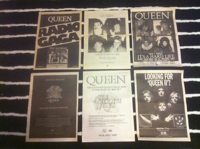 QUEEN - MAGAZINE ADVERT / SMALL POSTER radio gaga I WANT TO BREAK FREE hard life