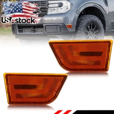 2X Amber Lens Front Corner Side Marker Signal Lights For Ford Maverick 2022-2025