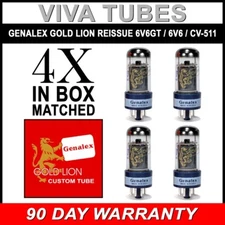 Brand New Genalex Reissue 6V6GT 6V6  Current Matched Quad (4) Vacuum Tubes