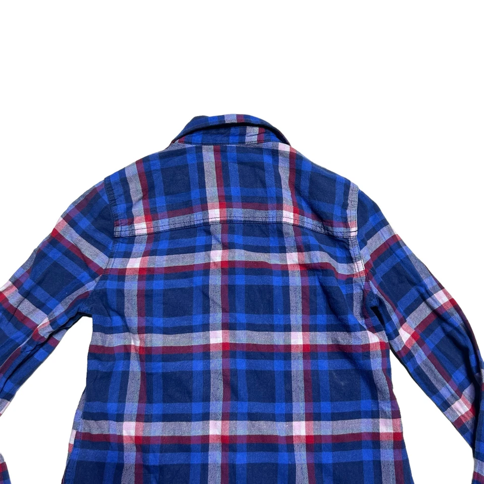 Abercrombie Kids Flannel Shirt Girls Large Blue Plaid Button Up Youth Casual - Image 4 of 4