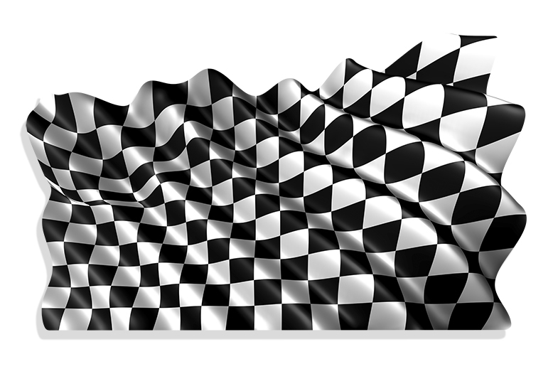 Waving Racing Checker Decals Waving Checkered Race Flag Decals & Car