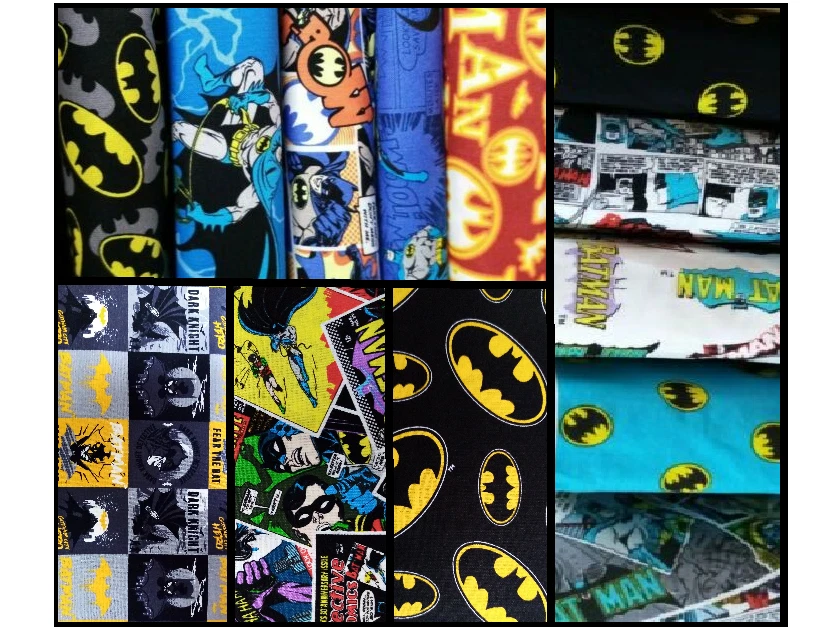 DC Batman & Robin Licenced fabric Retro comic book dark knight logo 100% cotton