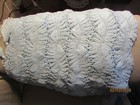 Handmade Crochet Shawl/Wrap with Tassel Trim - Blue Shimmer Yarn — photo 5