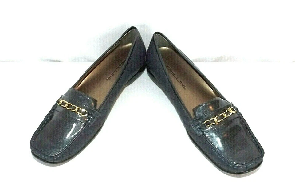 Mocasines Bellini de cuero azul marino, ribete dorado, "Bolonia" talla 7,5, ¡CE! Foto 4 de 4