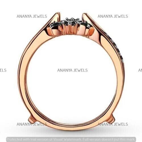 2 CT Round Cut Lab-Created Black Spinel Engagement Ring In 14k Rose Gold Plated - Image 4 of 4