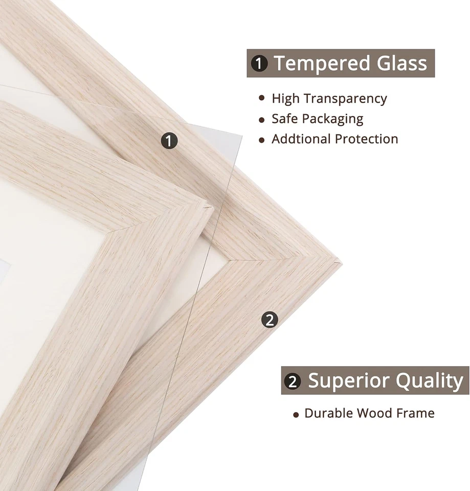 Marcos de madera 5x7,Pantalla fotos 4x6 con tapete o 5x7 sin tapete real,, Foto 4 de 4