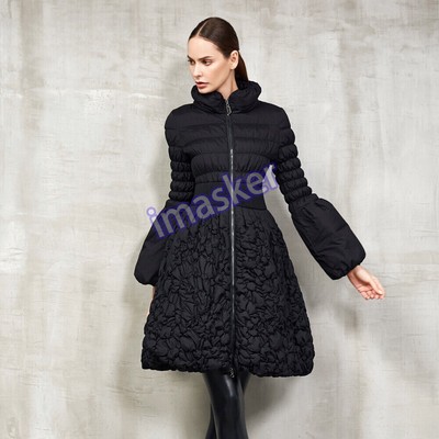 Women's Embroidered  Winter New Drawn Lantern Sleeve Down Warm Long Jackets