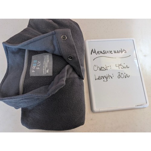 Pullover Free Fly 1/4 Snap Uomo XL Grigio Performance Bambù Polare Fleece Nuovo senza etichette - Foto 8 di 8