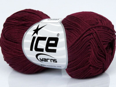 6-Skein Lot Almina Cotton Yarn fine 6x50g/169m Burgundy