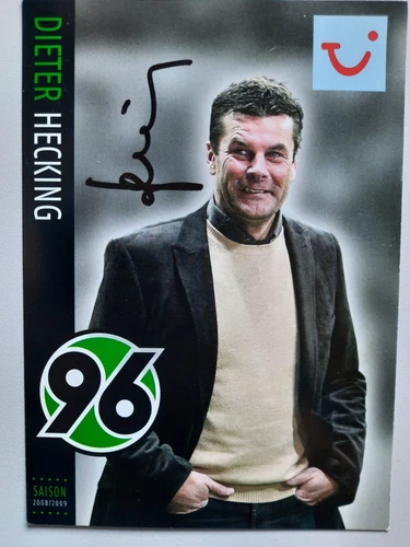 AUTOGRAPH DIETER HECKING FOOTBALL DFB COACH HANNOVER 96 VFL BOCHUM