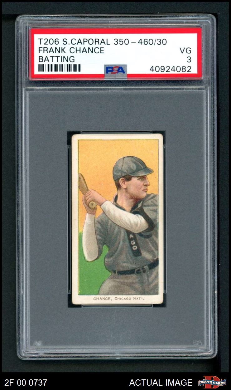 1909 T206 Frank Chance Batting Cubs HOF VARIATION PSA 3 - VG