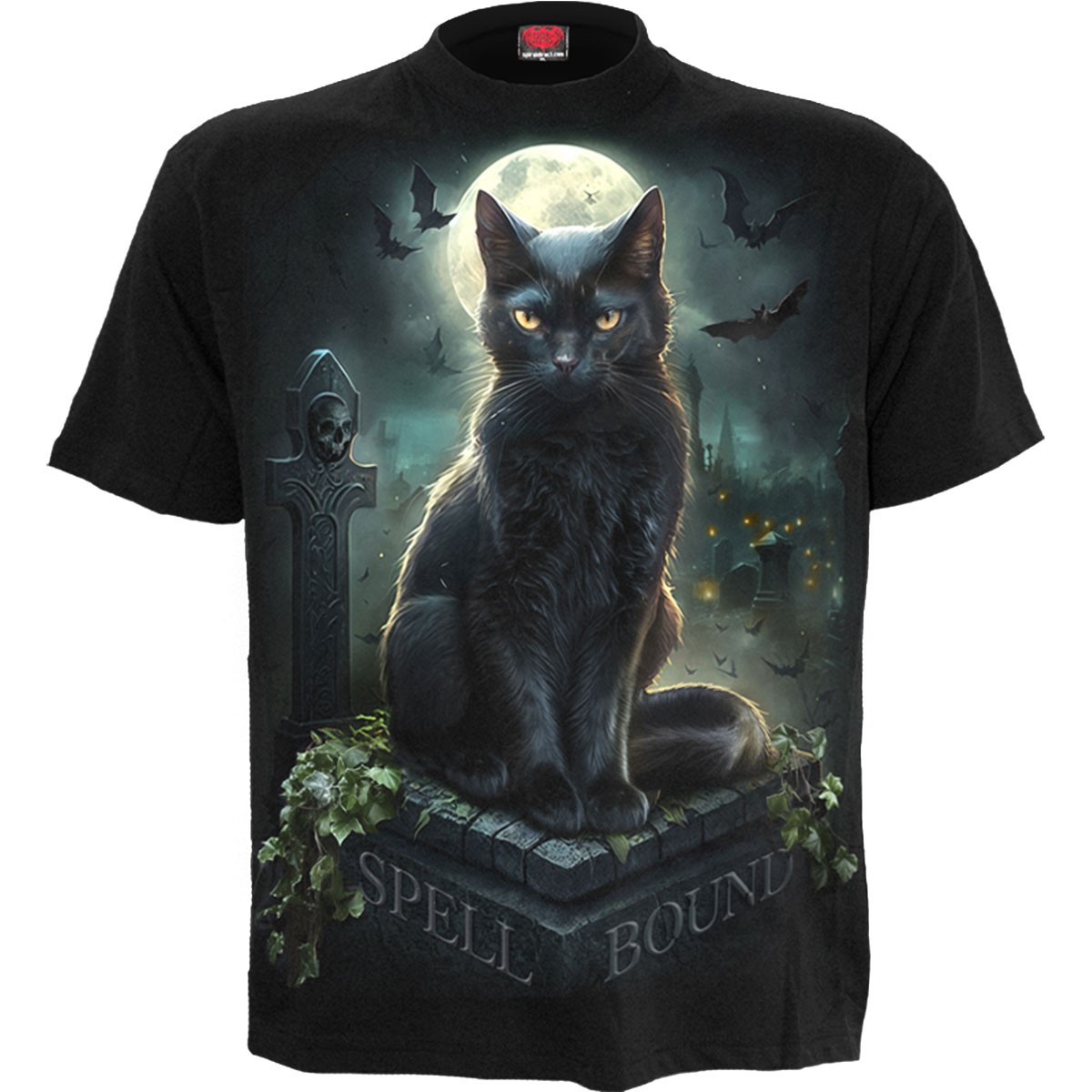 Spiral - SPELL BOUND (Unisex Black Short Sleeve T-Shirts) Medium