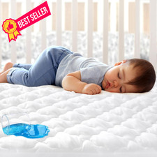 Crib Mattress Protector Sheets Fitted Waterproof 52 X 28 Inch, White