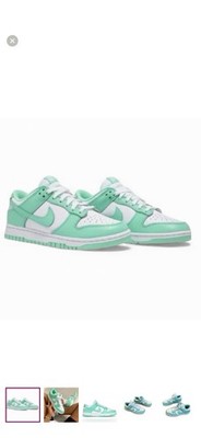 Nike Women s  Dunk Low Mint Green White Sneaker Colorblock Retro Leather
