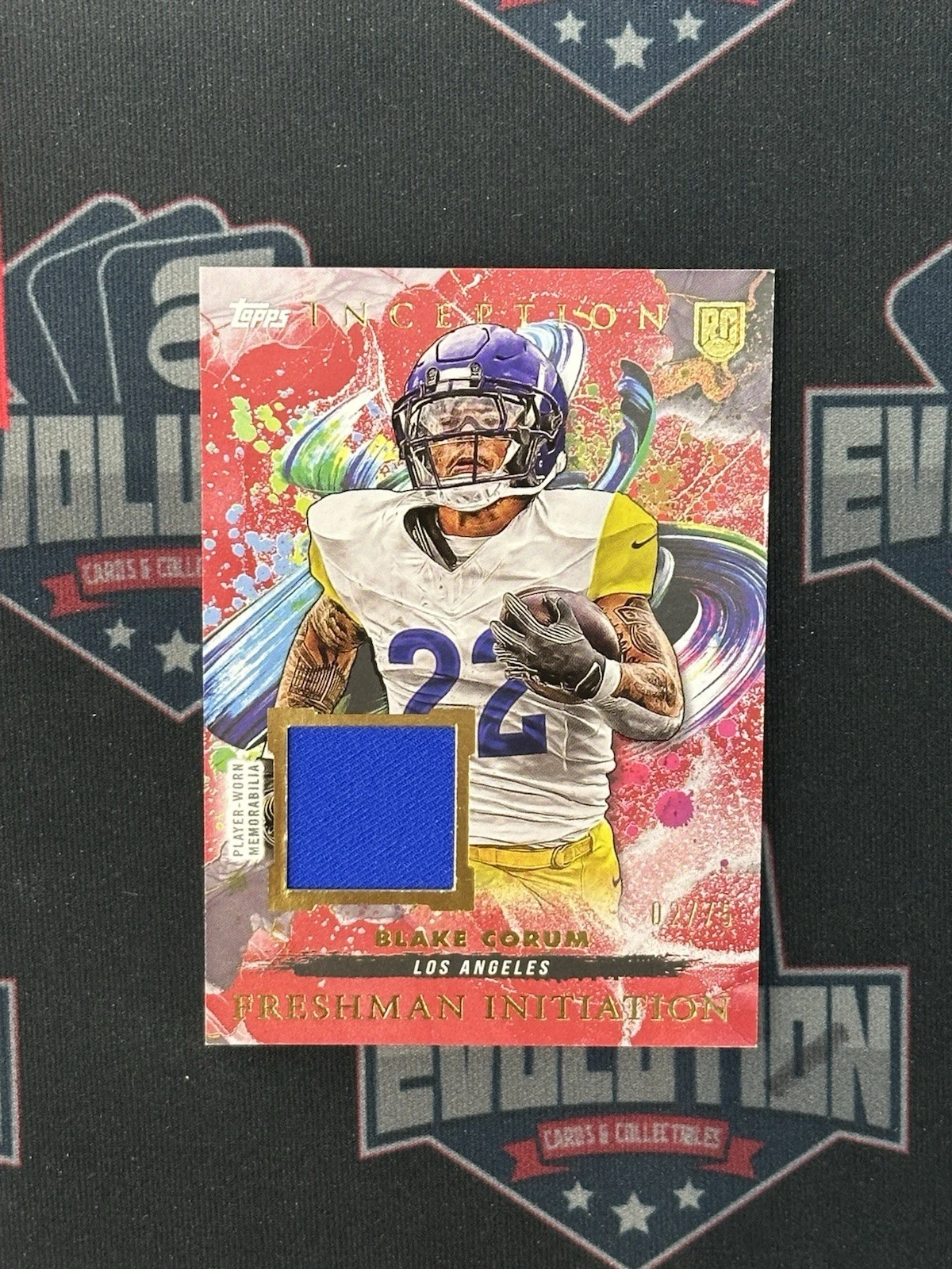 Blake Corum Topps Inception Freshman Initiation Relics #FI6 Red