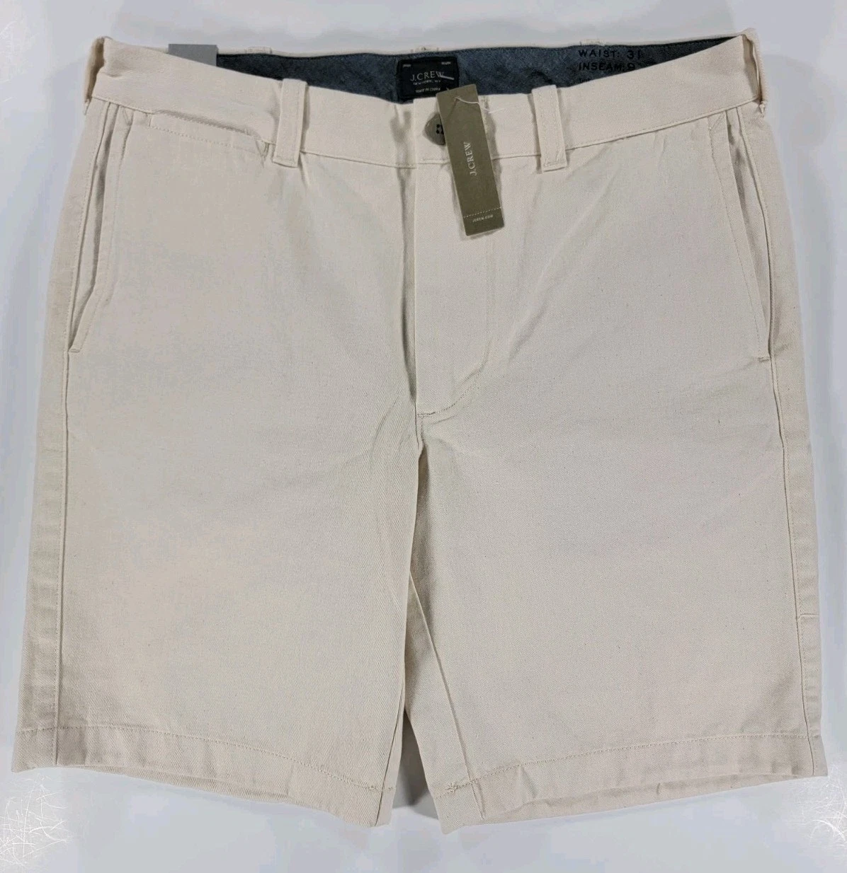 NEW J. Crew Natural Beige Preppy Chino 9" Cotton Shorts Men's 31 NWT Casual NWT