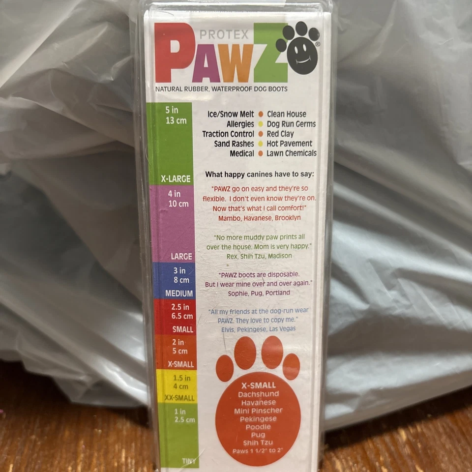 PawZ Protex Botas para Perros Patas Impermeables Desechables Reutilizables X-Pequeñas Naranja Foto 2 de 2