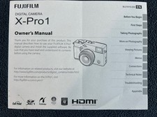 Owner  s manual for Fujifilm X-Pro1 Camera