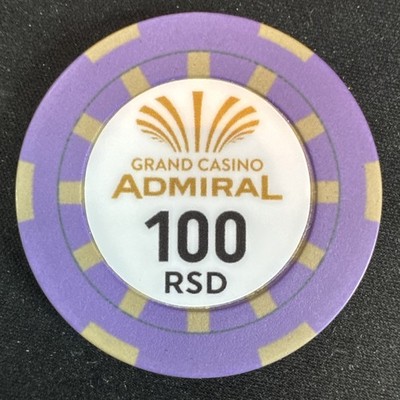   Grand Casino Admiral 100 RSD RS Poker Chip Jeton Serbien Belgrad Casino Token