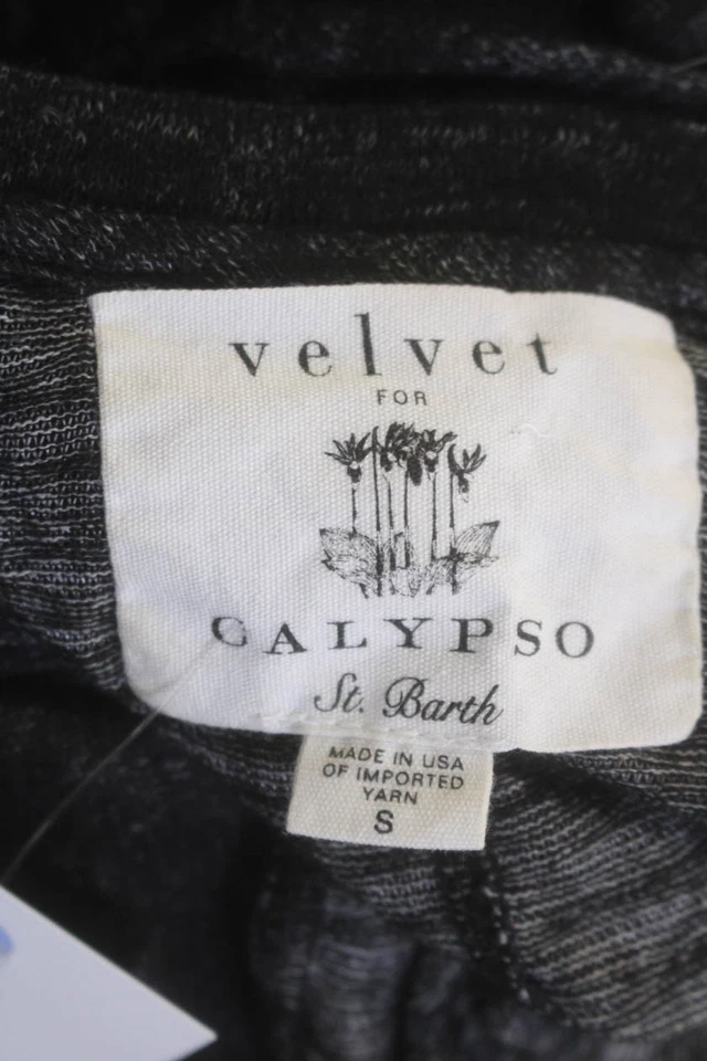 Blusa feminina de veludo para Calypso St. Barth manga longa gola redonda cinza tamanho pequeno - Imagem 4 de 4