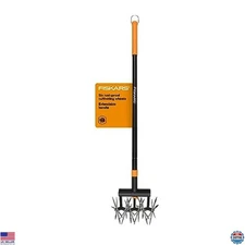 Extendable Tiller Cultivator 40"-60" for Garden Lawn Soil Reseeding Tool