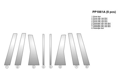 For Volvo XC70 2011-2016 B&I PP1861A-PCH2 Chrome Pillar Posts