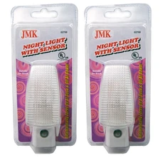 Set of 2 Night Lights  Round Lamp with Automatic Sensor PlugIn Wall Mounted
